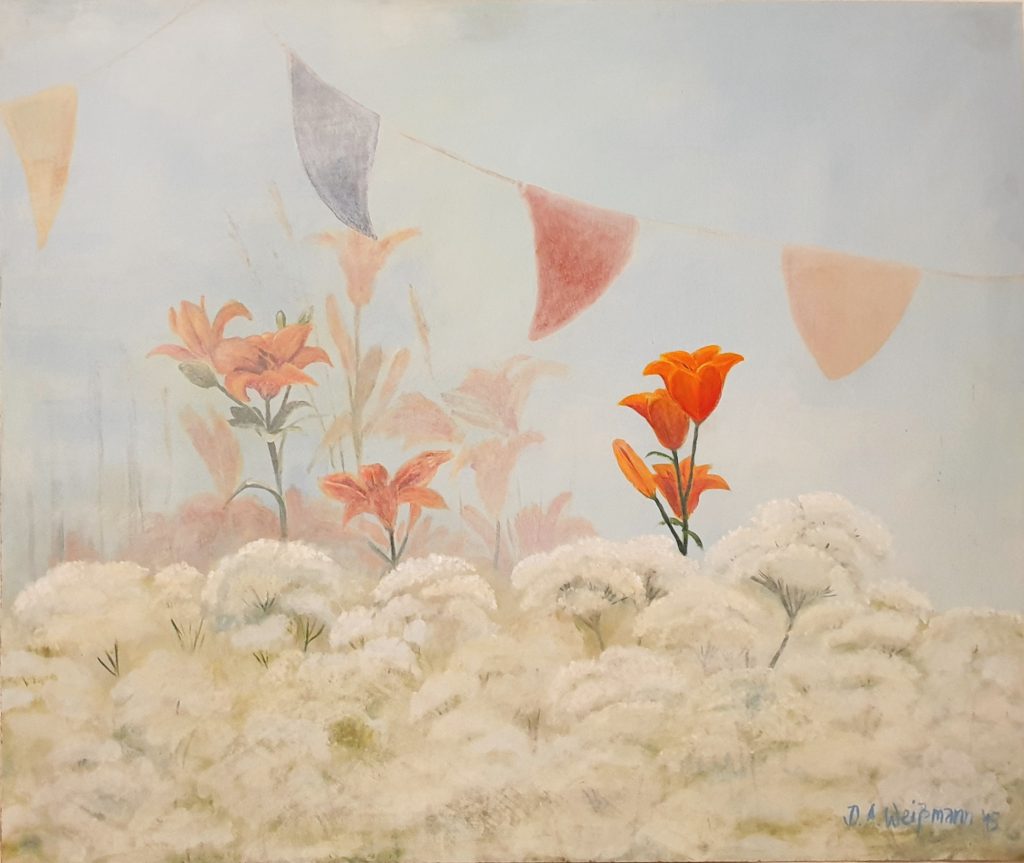 Schwedengemälde - 120 x 120 cm  - Holz, Acrylfarbe - eigene Idee