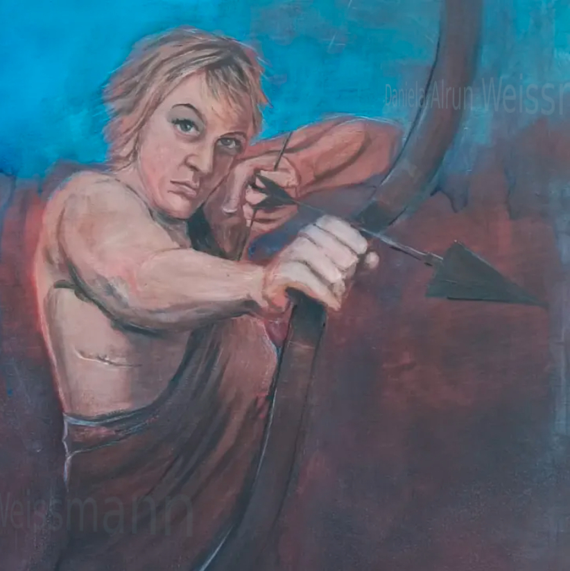 Amazone, Hat den Brustkrebs besiegt, Acryl auf Leinwand; Daniela A. Weißmann