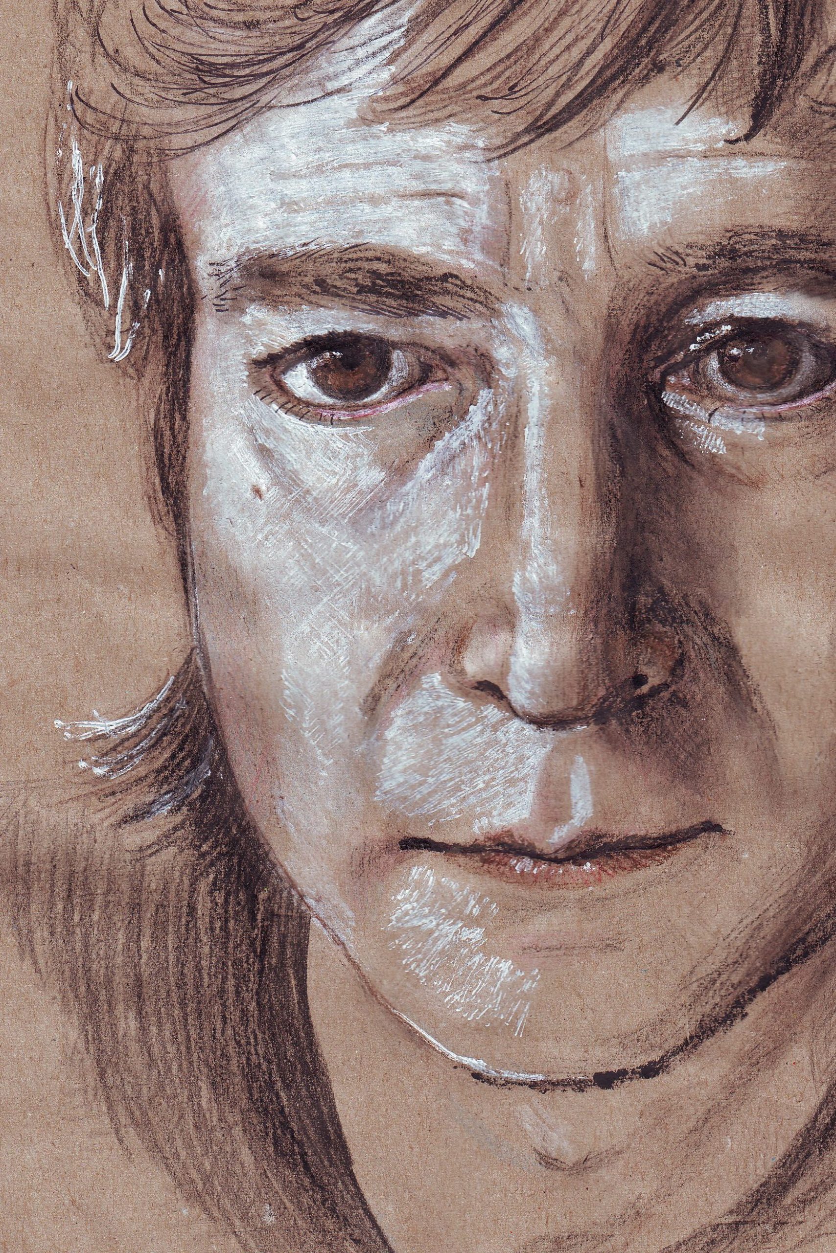 Jhon Lennon, Tipp-Ex, Bleistift und Kohle auf Packpapier